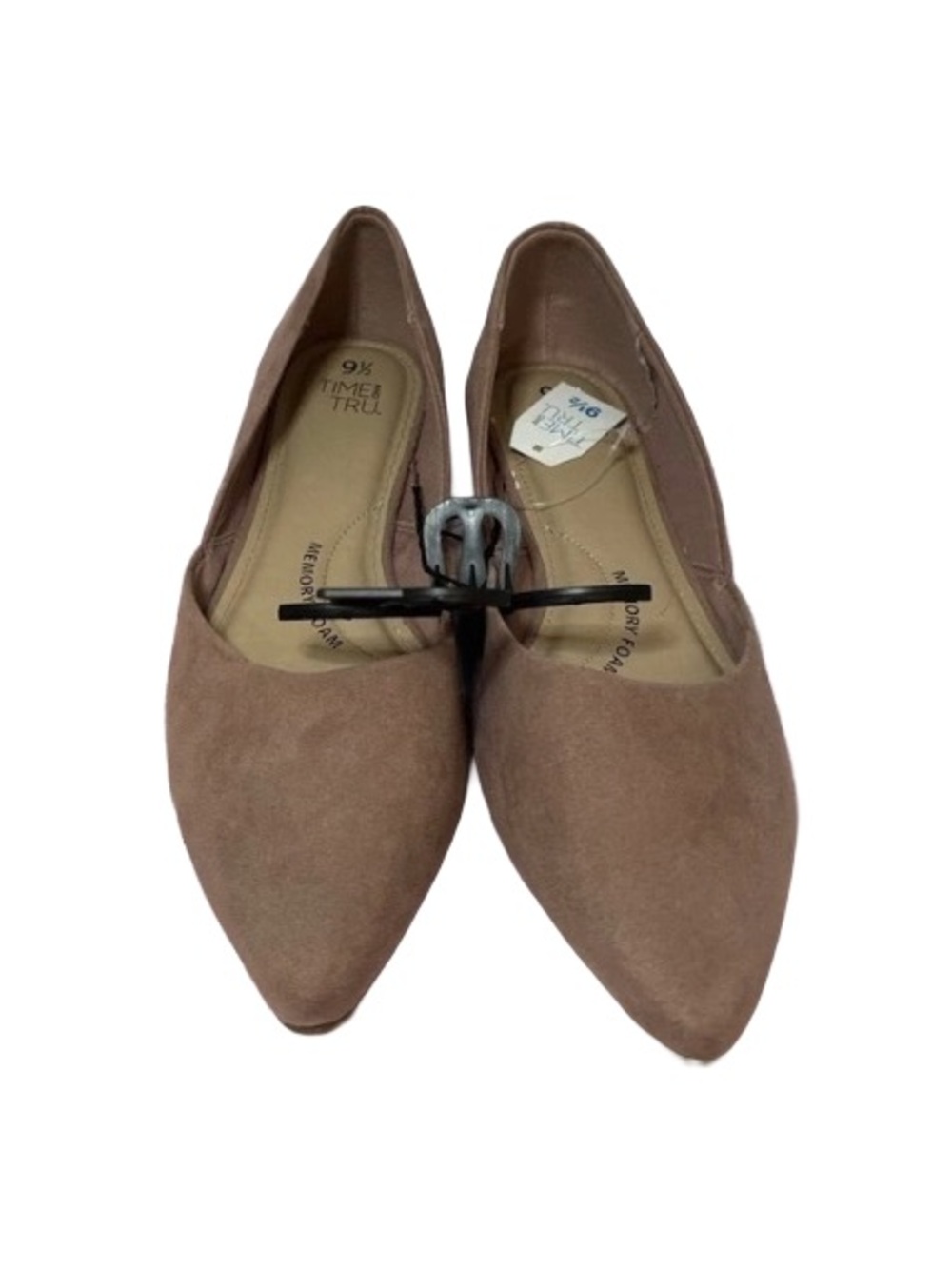 Time and Tru Women's Pointed Toe Ballet Flats in Dusty Rose Blush Pink